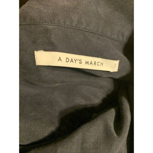 A Day’s March Hurst Camp-Collar Lyocell Shirt Long Sleeve Button Down 38 Medium - Picture 8 of 10